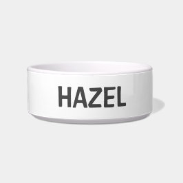 Tigela Mínimo Simples De Gato Branco E Cinza De Água Ou C