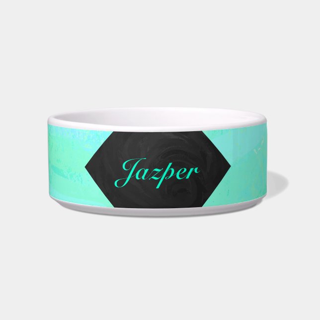 Tigela Mint Ice Blue e Black Monograma (Frente)