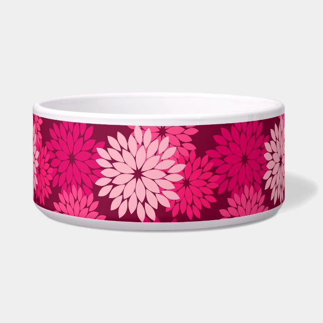 Tigela Modern Floral Kimono Impressão, Coral Rosa e Borgo (Frente)