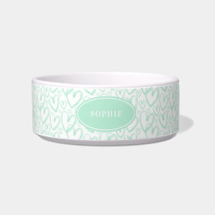 Tigela Moderna Personalizada Verde Menta para Pet