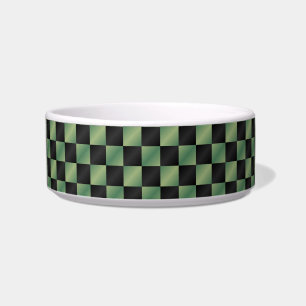 Tigela Moderno Xadrez Gradiente Verde Oliva Preto