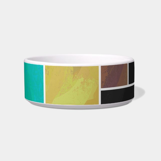 Tigela Mondrian Teal Brown Impressão (Direita)