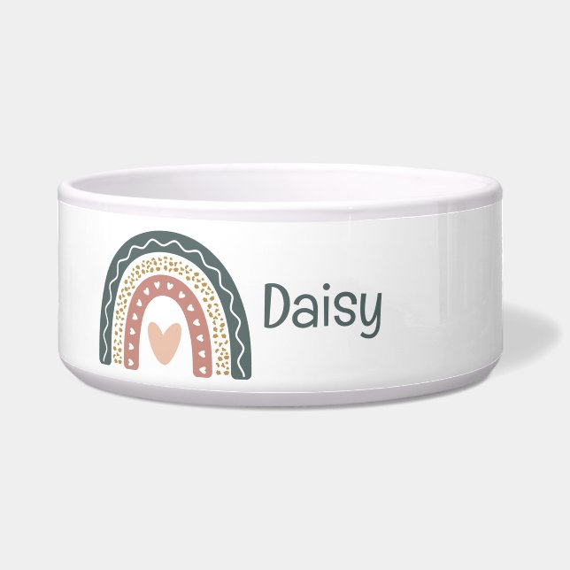 Tigela Monograma Arco-íris Boêmio para Alimentação de Ani (Frente)