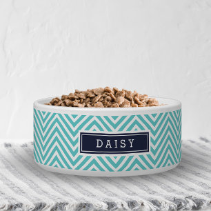 Tigela Monograma azul-turquesa e Marinho