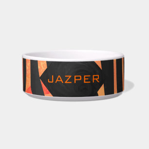 Tigela Monograma de Laranja e Zebra Negra
