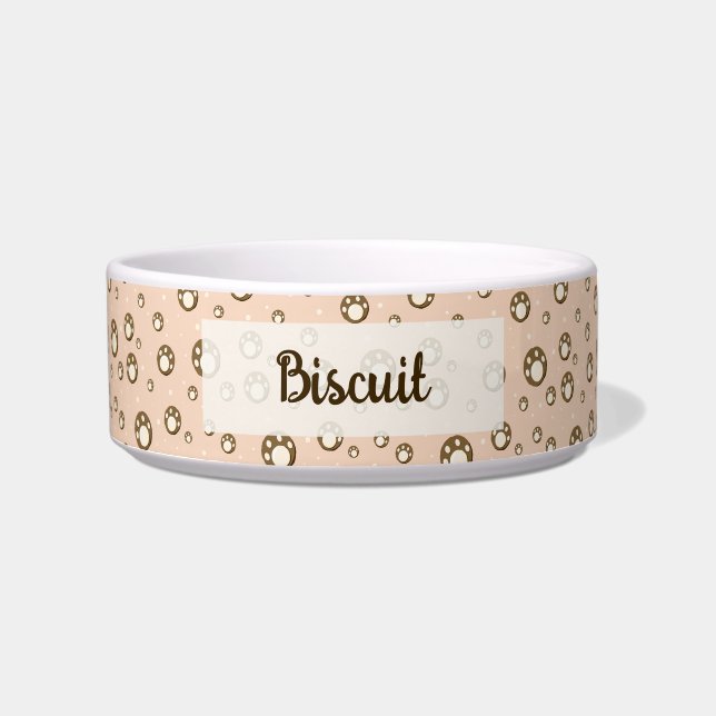 Tigela Monograma de Padrão Laranja Claro de Biscoitos com (Frente)