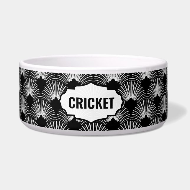 Tigela Monograma do Padrão de Arte Negra e Branca (Frente)