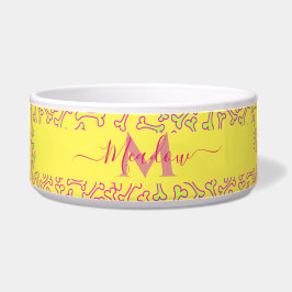 Tigela Monograma Personalizado - Cartoon Ósseo Amarelo Gr