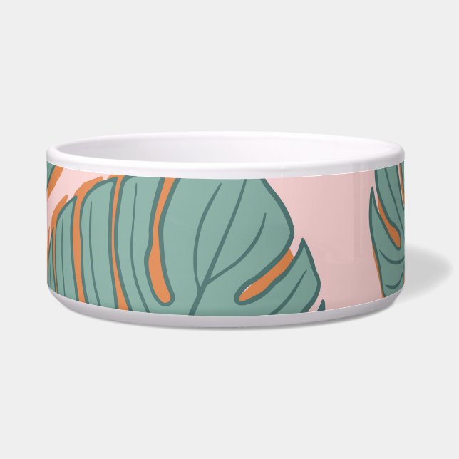 Tigela Monstera Leaf: Padrão Vintage Tropical (Frente)