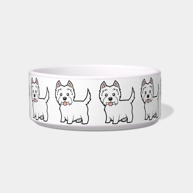 Tigela Montanhas ocidentais Terrier branco dos desenhos (Frente)