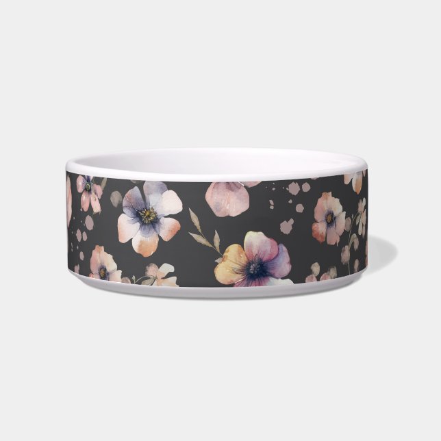Tigela Moody Boho Watercolor Blush Wildflowers Pattern  (Frente)