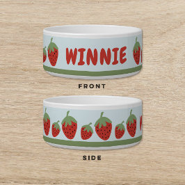 Tigela Morango Azul Cachorro Pet