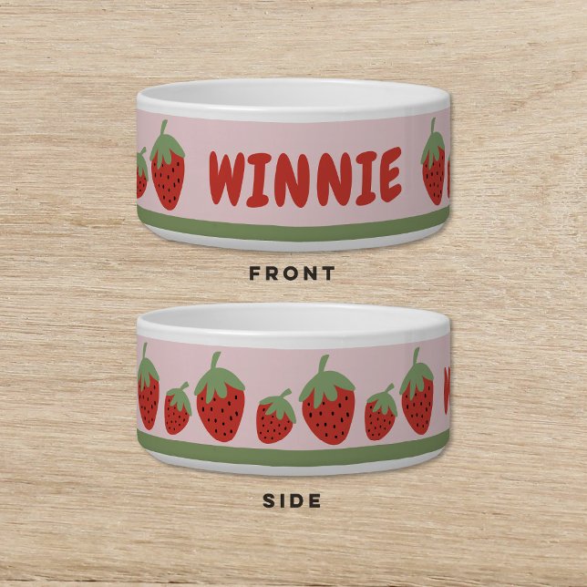 Tigela Morango, Rosa, Gato (Criador carregado)