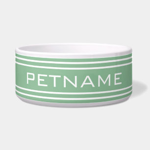 Tigela Moss Green Stripes - taças de animais de estimaç