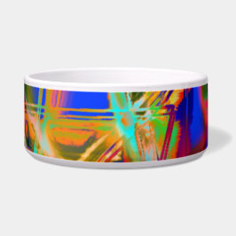 Tigela Muitos quadrados tortos com 'pinceladas' coloridas