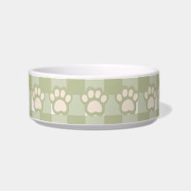 Na moda Green Gingham pet bowl
