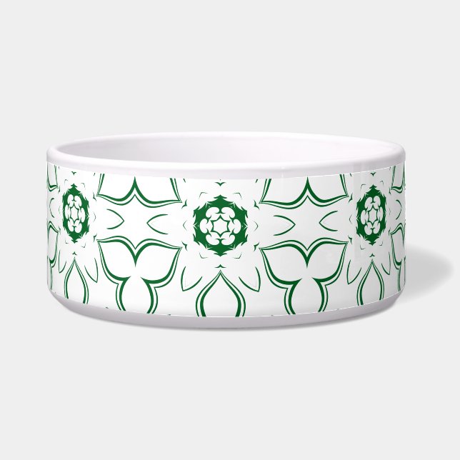 Tigela Na moda White e Green Pet Bowl (Frente)