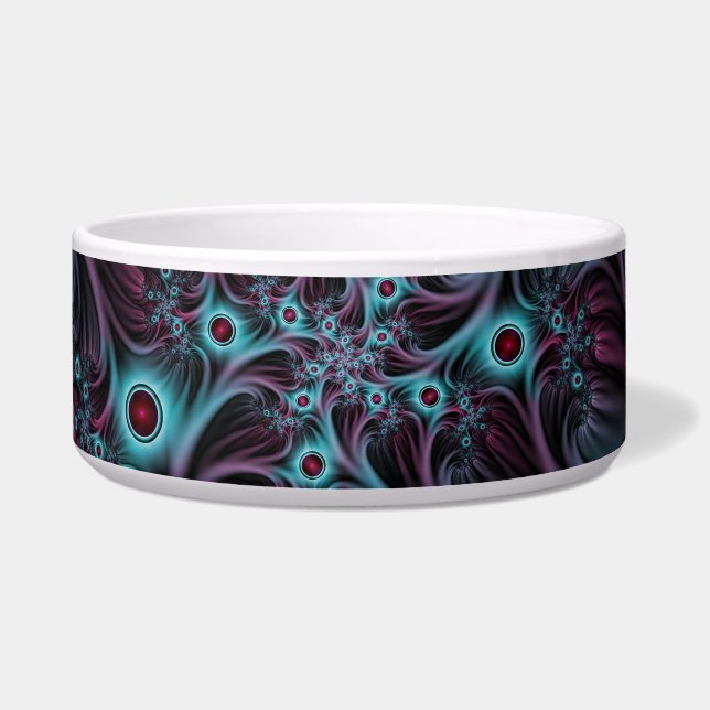 Tigela Na Profundidade da Arte Fractal Abstrato Azul Cor- (Frente)