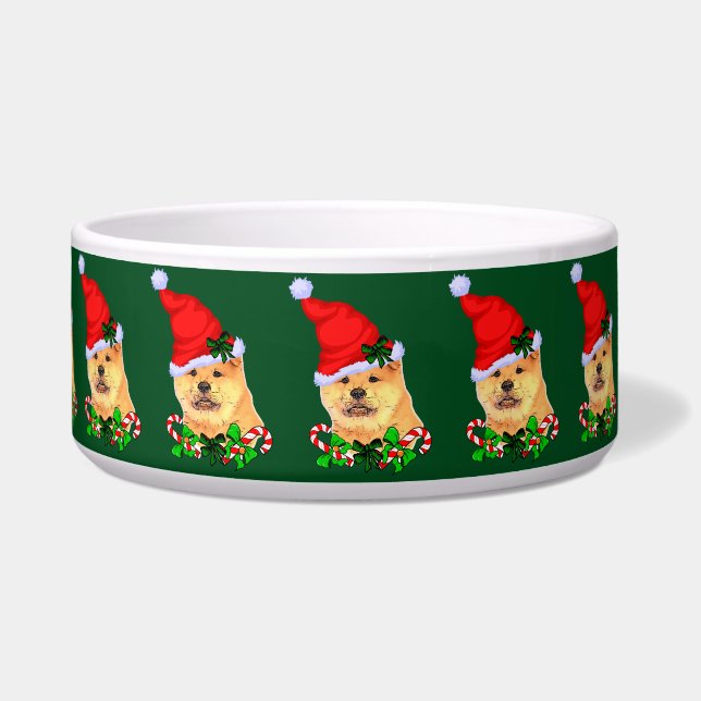 Tigela Natal fofo de Chow Chow (Frente)