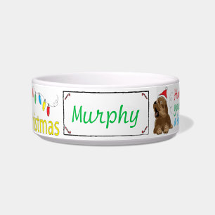 Tigela Natal Meio CÃO Pet Bowl "Feliz Natal"