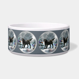 Tigela Natal para o Retriever Revestido Plano