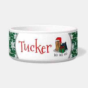 Tigela Natal Santa Hat Yorkshire Terrier Yorkie Cute
