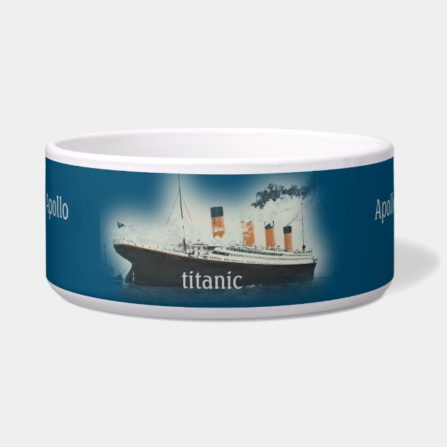 Tigela Navio Vintage Titanic Marine Blue Ocean Liner (Frente)