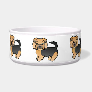 Tigela Negra E Tan Norfolk Terrier Cão De Cartoon