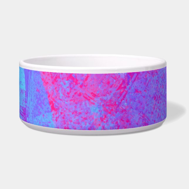 Tigela Neon Pink & Aqua Blue Abstrato (Frente)