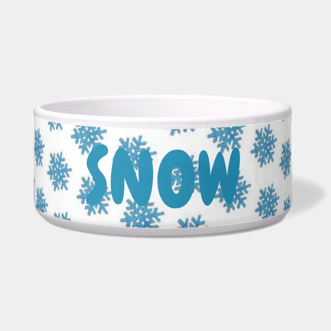 Tigela Neve Winter Blue Snowflake Snowflake Cão de Neve P (Frente)
