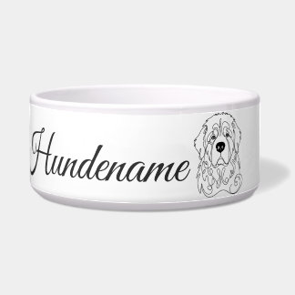 Tigela Newfoundland Minimalist Line Art personalized bowl