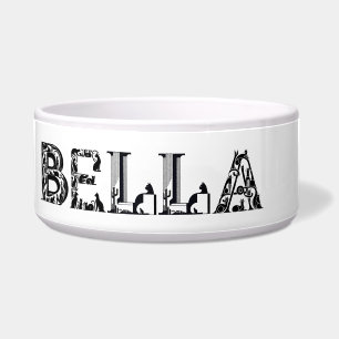 Tigela Nome De Gato Bella Escrito Em Fonte Cat