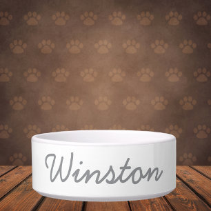 Tigela Nome de Pet de Script Personalizado Minimalista