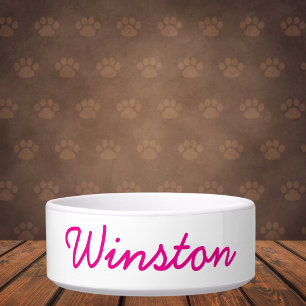 Tigela Nome de Pet de Script Personalizado Minimalista