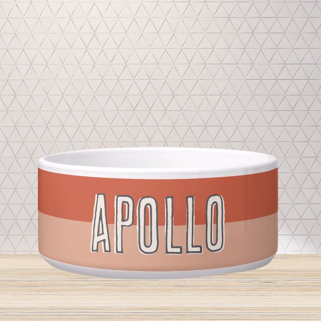 Tigela Nome de Pet de Tonalidade Moderno Personalizado (Customize this fun, modern dog bowl with your pet's name! )