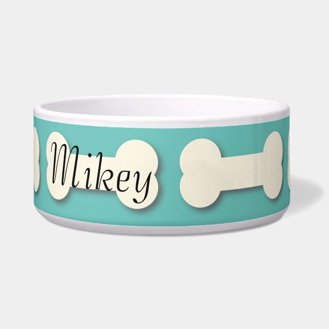 Tigela Nome do Padrão do Osso do Cachorro Qualquer Toalha (Frente)