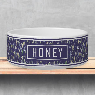 Tigela Nome do Padrão Floral da lavanda Modelo Pet Bowl