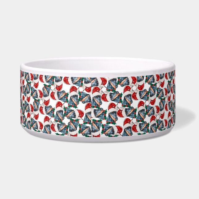 Tigela Nome engraçado de Doberman Padrão de Natal (Esquerda)