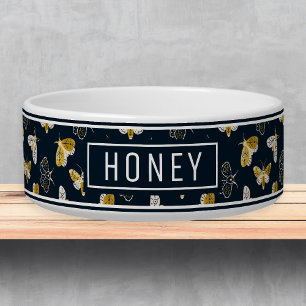 Tigela Nome Padrão Celestial Moth Boho Modelo Pet Bowl