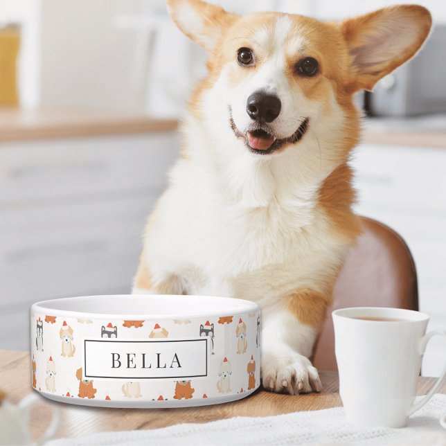 Tigela Nome Padrão dos Papais noeis de Cachorro Cachorro  (Criador carregado)