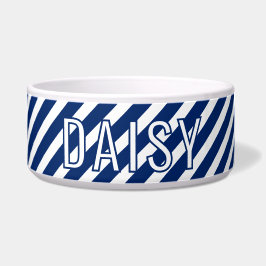Tigela Nome Personalizado Clássico Padrão de Faixa Azul-M