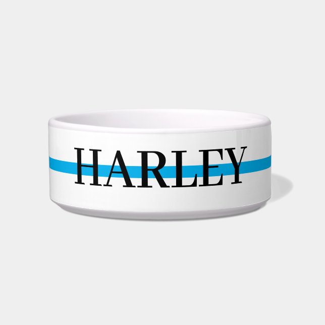 Tigela Nome Personalizado com Marinho Blue Paw (Frente)