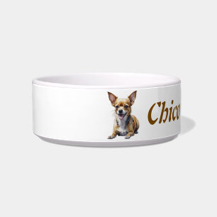 Tigela Nome Personalizado e Foto Chihuahua, Animal de Est