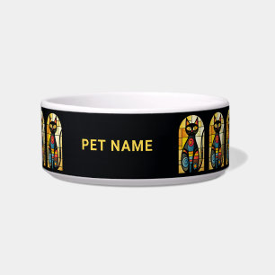 Tigela Nome Personalizado Faux Stainted Glass