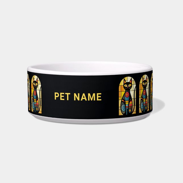 Tigela Nome Personalizado Faux Stainted Glass (Frente)