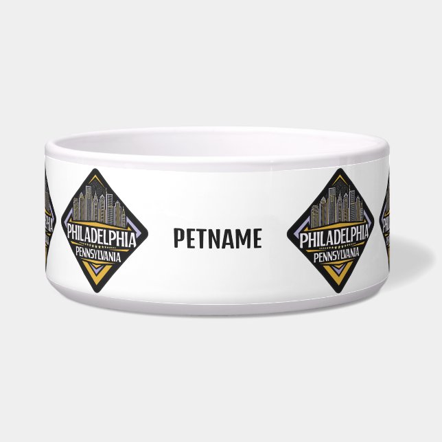 Tigela Nome Personalizado Philadelphia Pensilvânia (Frente)