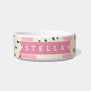 Tigela Nome Personalizado Rosa Morango Fofo Feminino