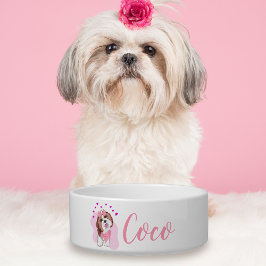 Tigela Nome Personalizado Shih-Tzu Com Cachorro De Coraçã