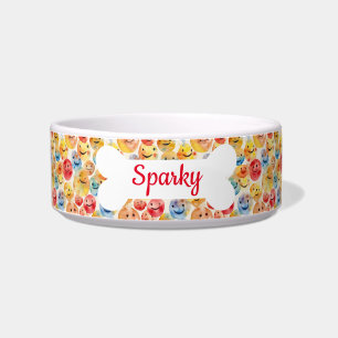 Tigela Nome Personalizado Smiley Pet Dog Padrão