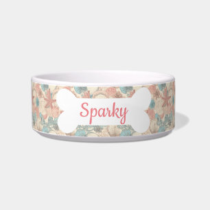 Tigela Nome Personalizado Starfish Shellers Pet Dog